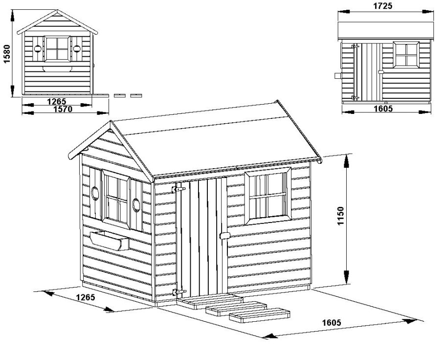 Чертёж детского домика на дачу
