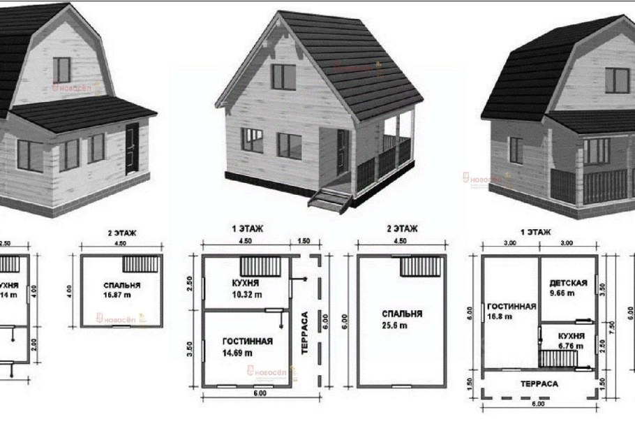 Схема дачного домика 4*6