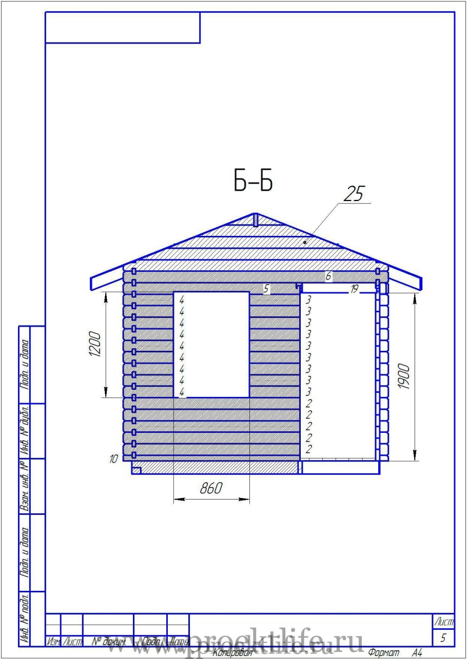 Чертеж дачного домика 3х5