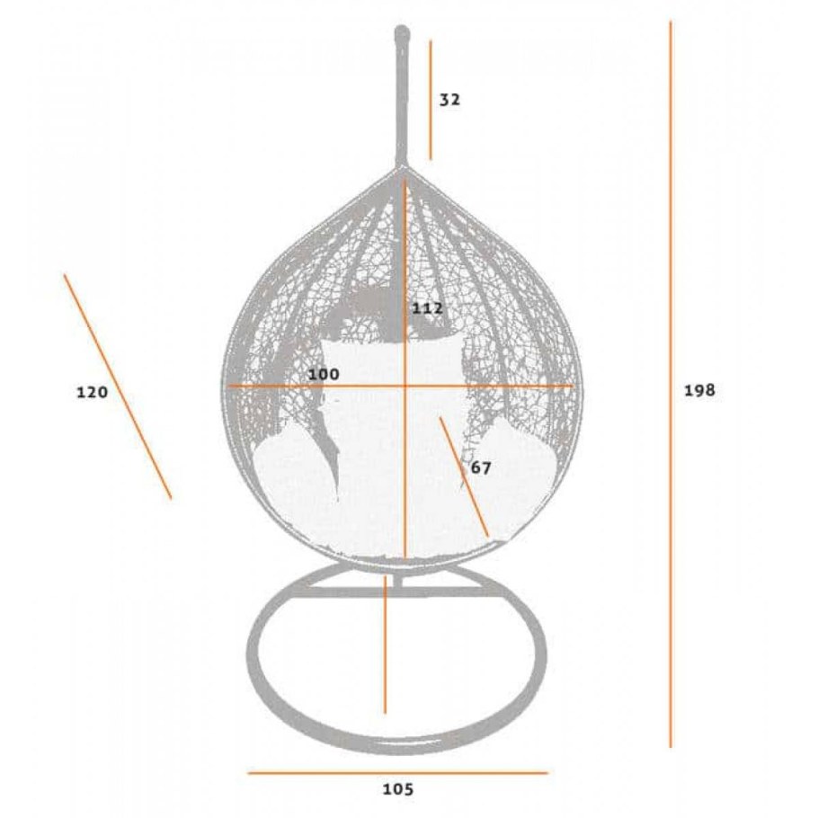 Подвесное кресло кокон чертёж