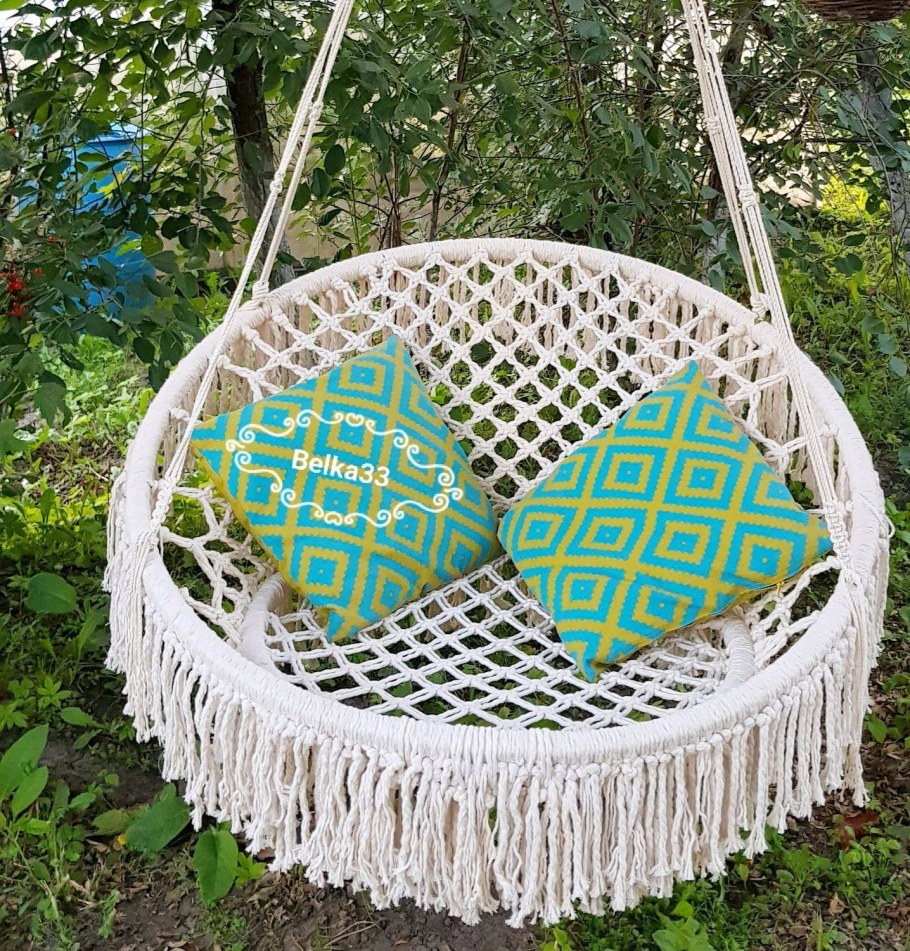Кресло подвесное плетеное круглое d 60/80см