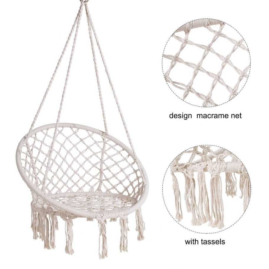 Плетеное кресло подвесное макраме