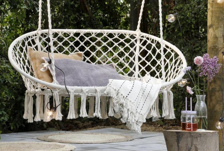 Качели плетеные подвесные