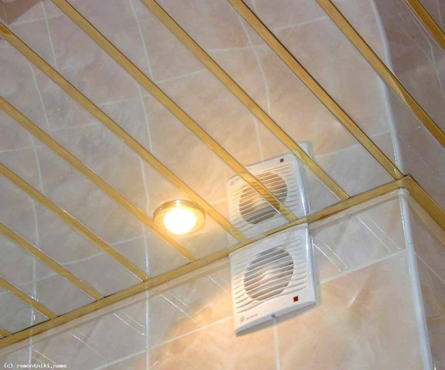 Реечный потолок Албес хром золото