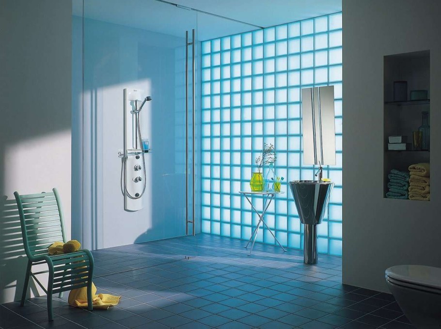 Душевая перегородка из стеклоблоков