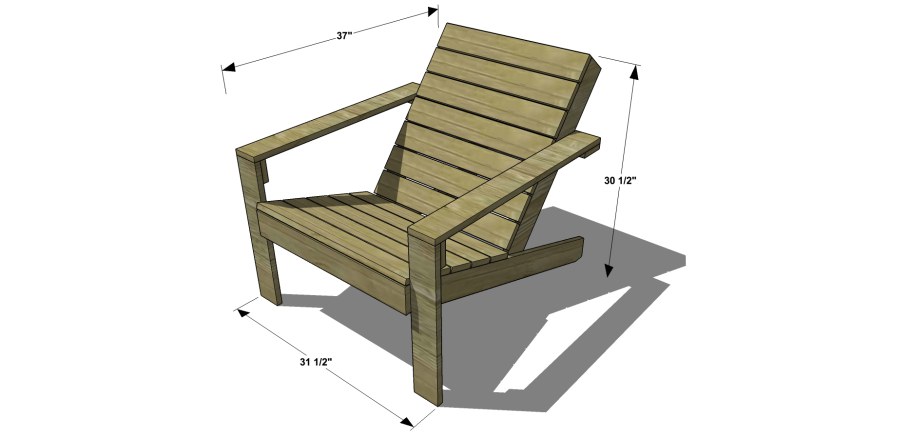Modern Adirondack Chair чертеж