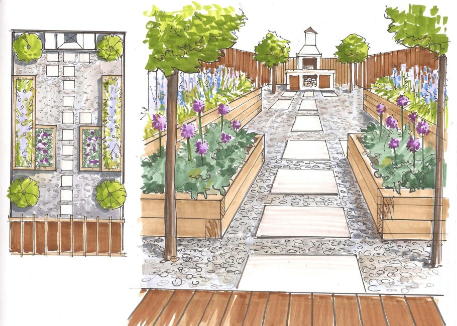 Благоустройство территории рисунок