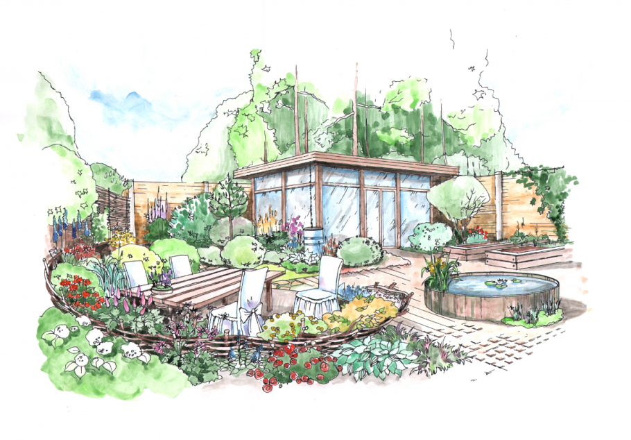 Ландшафтный проект скетч