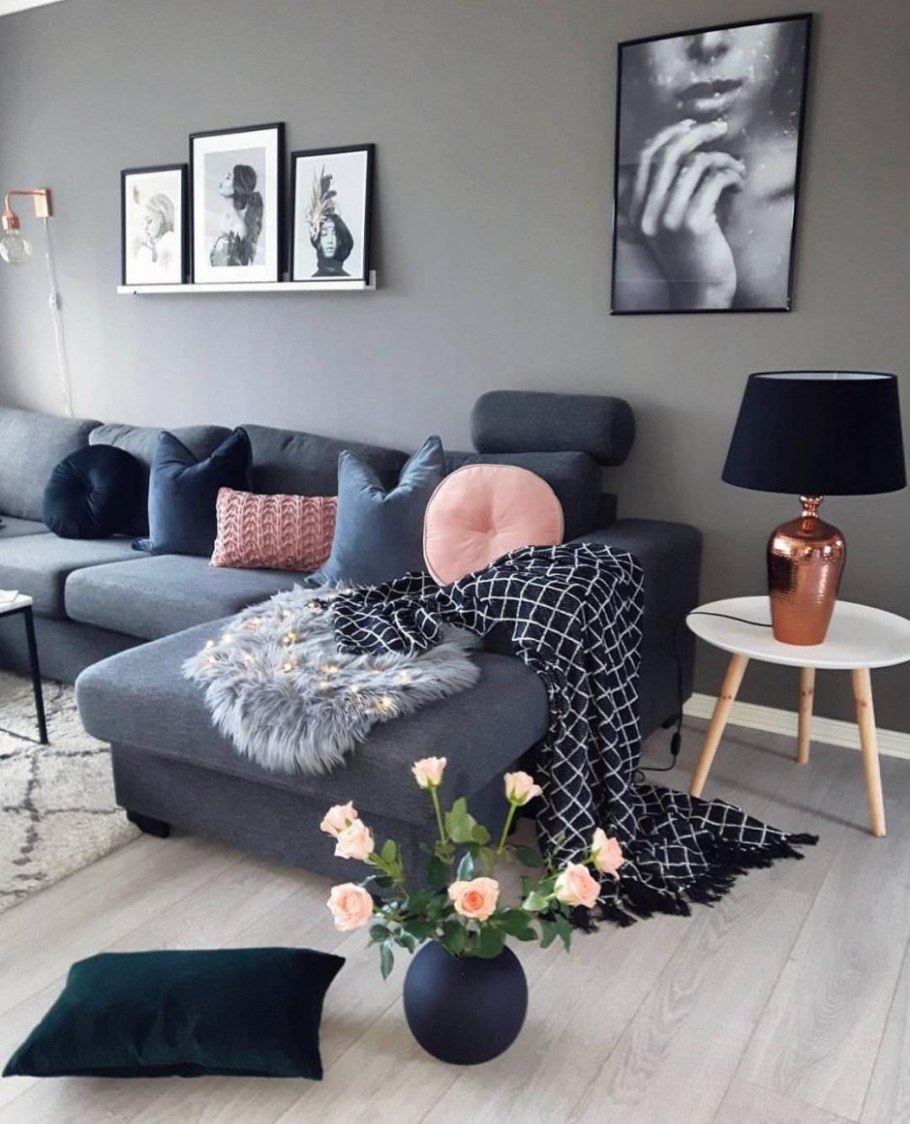 Декор в серую гостиную