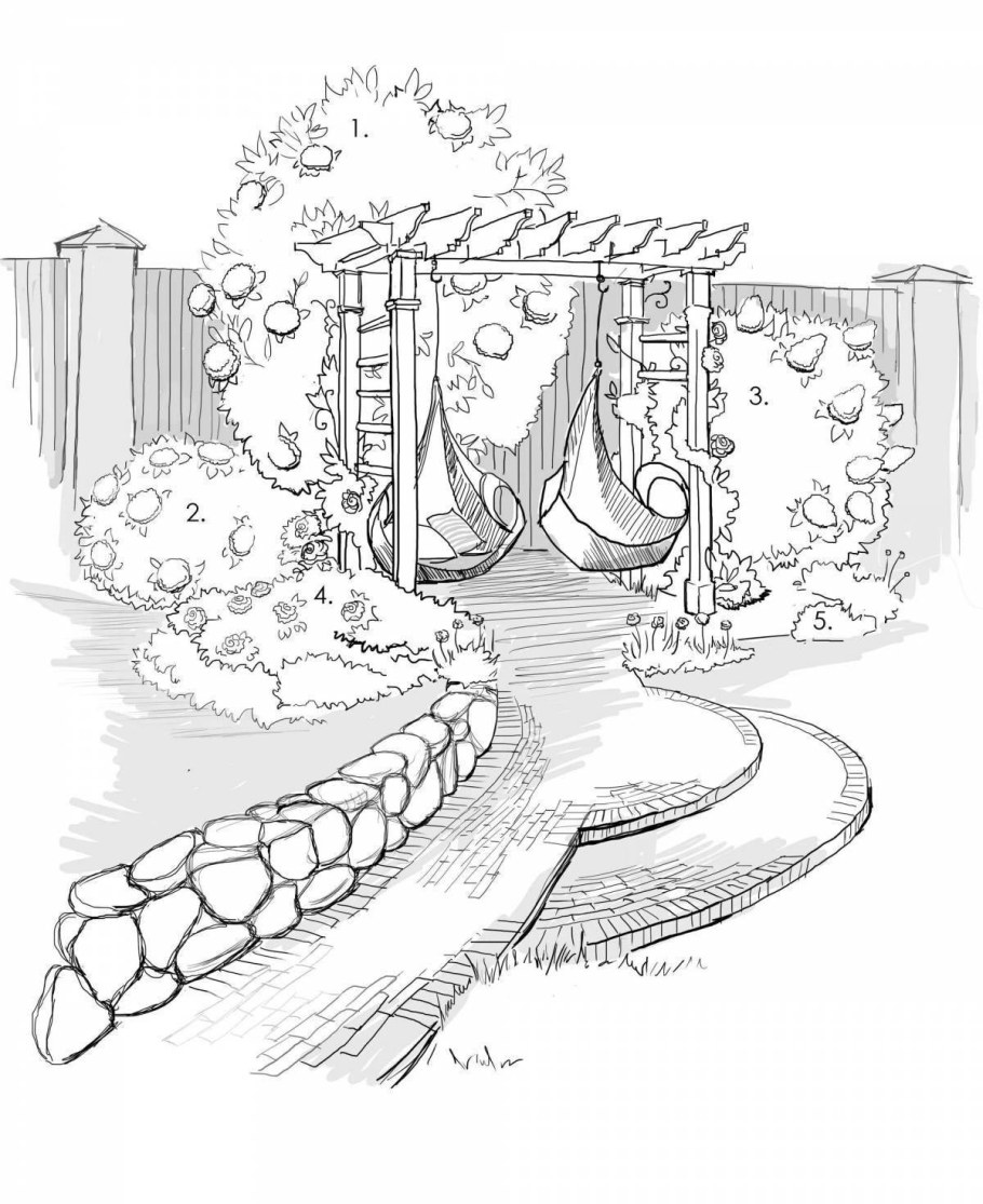 Ландшафтный дизайн рисунок