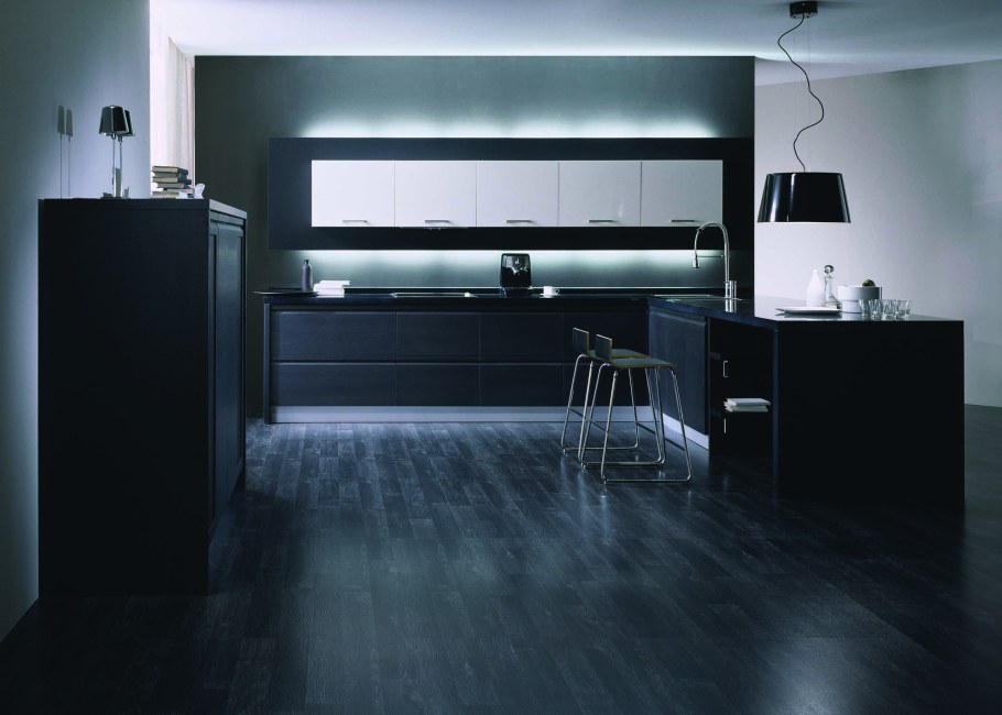 Кухня черный графит