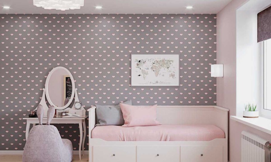 Детская в бело серых тонах