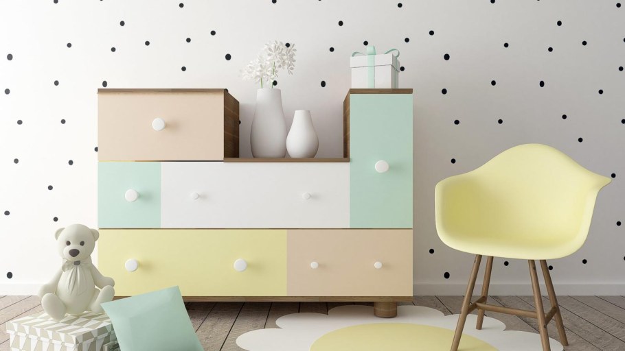 Детские обои в горошек