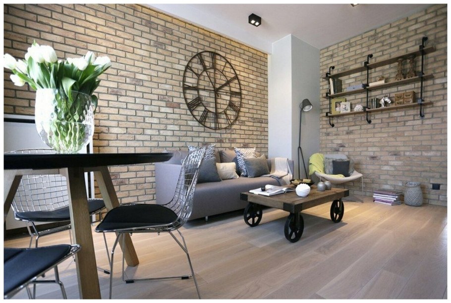 Часы в стиле лофт в интерьере