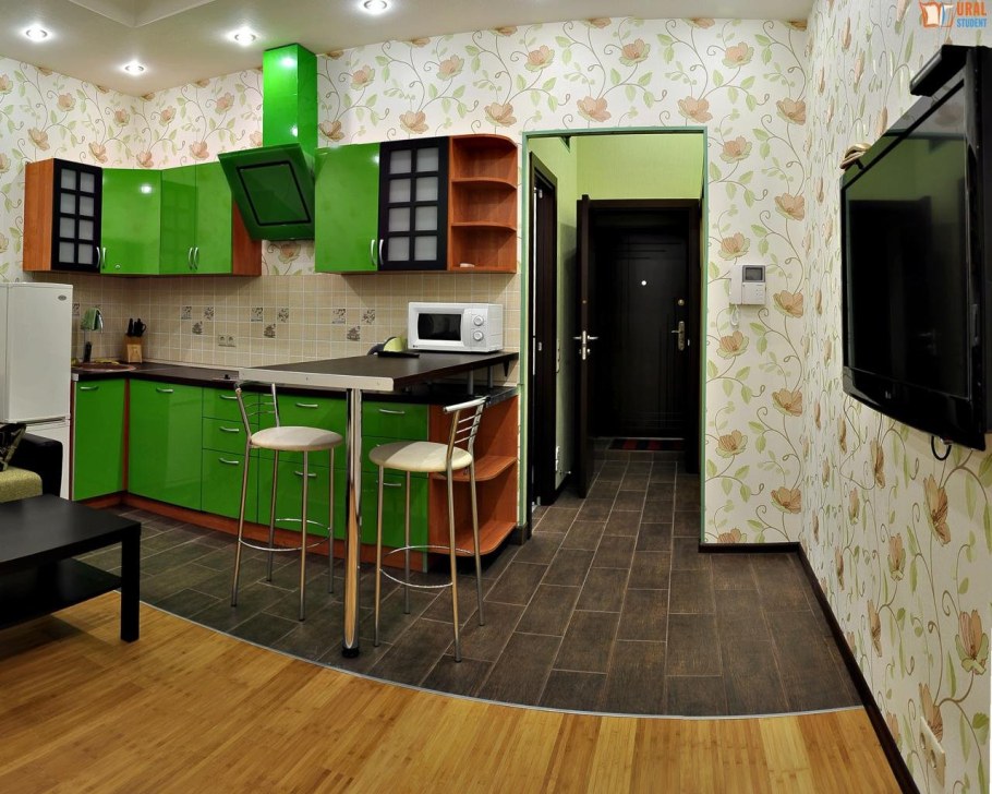 Планировка кухни в гостинке