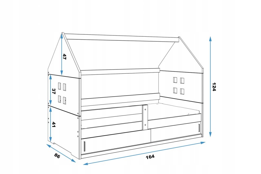 Кровать домик (80 х 180) чертежи