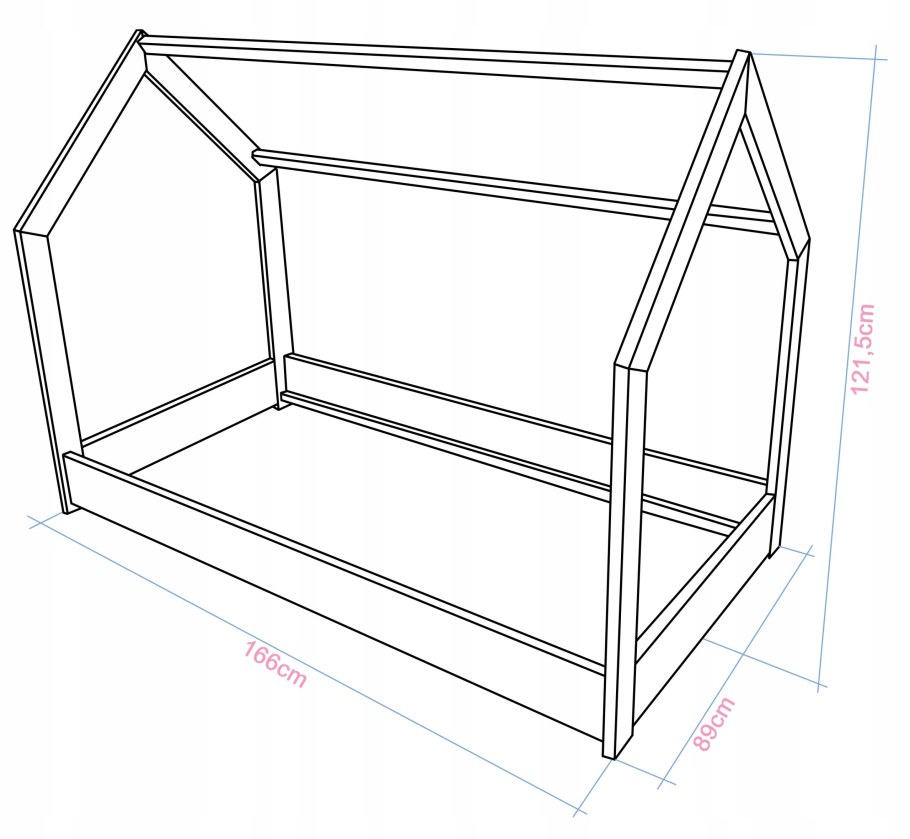 Кровать домик чертеж