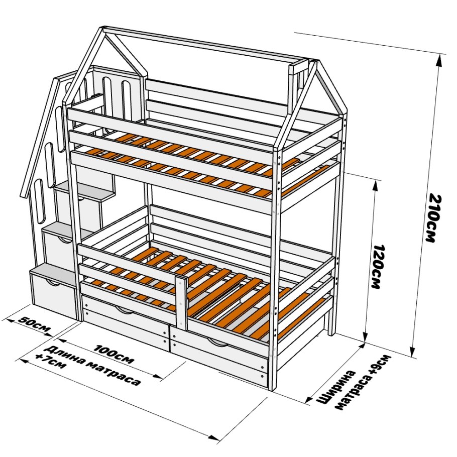 Двухъярусная кровать - проект dk101