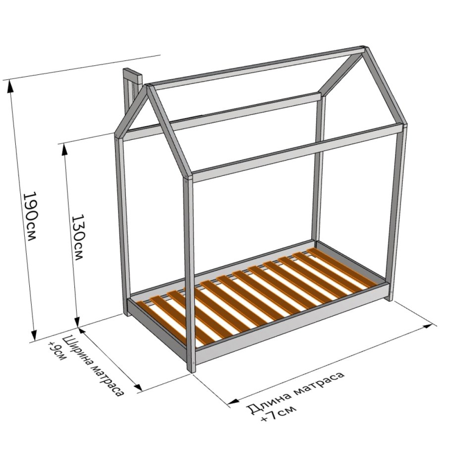 Кровать домик чертеж 160 80