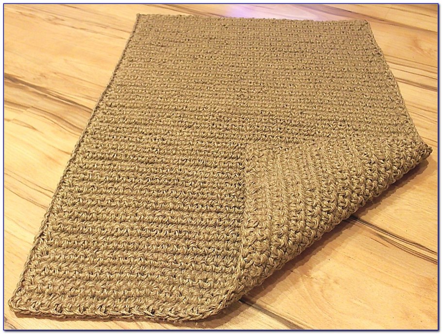Коврик из джута крючком