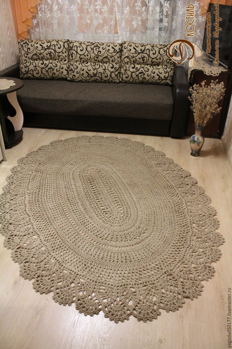 Коврик из шпагата джутового