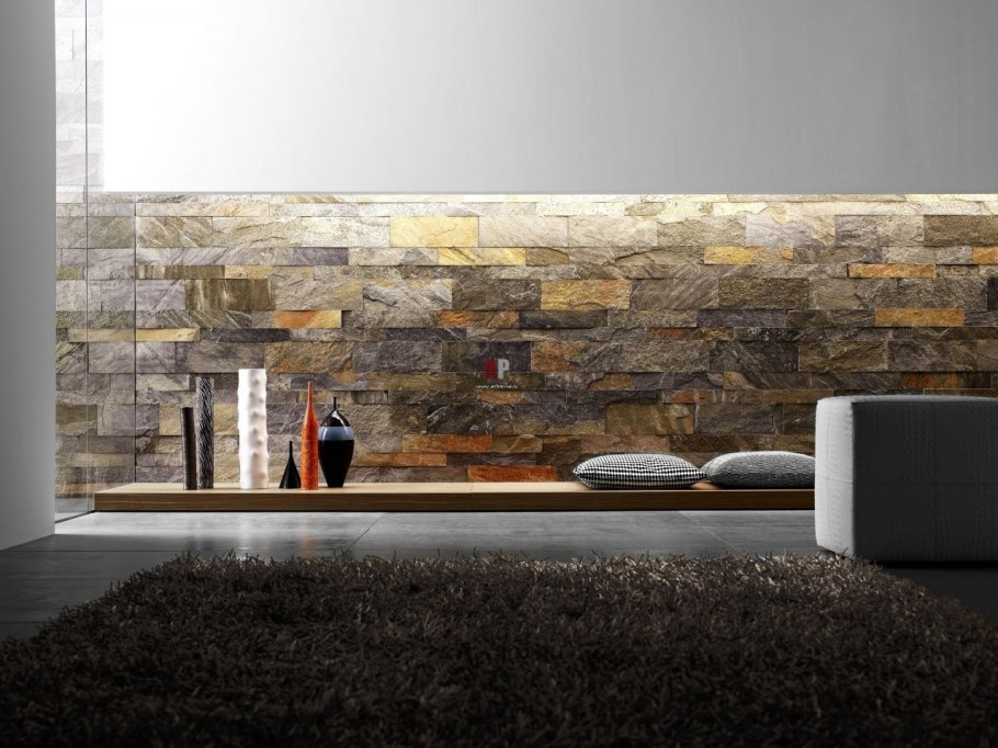 Природный камень в интерьере кварцит