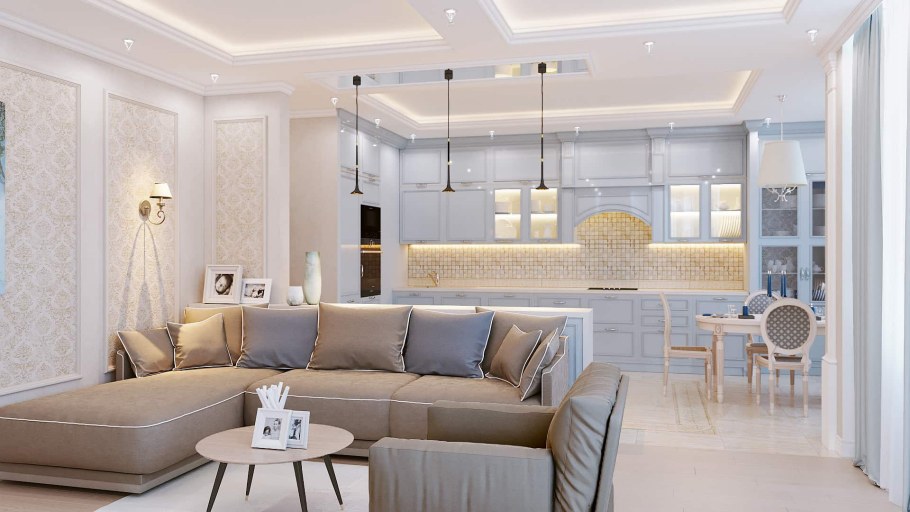 Кухня гостиная 50 метров