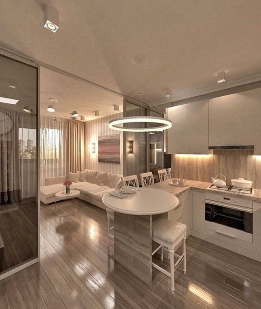 Кухня-гостиная 20 кв.м евродвушка