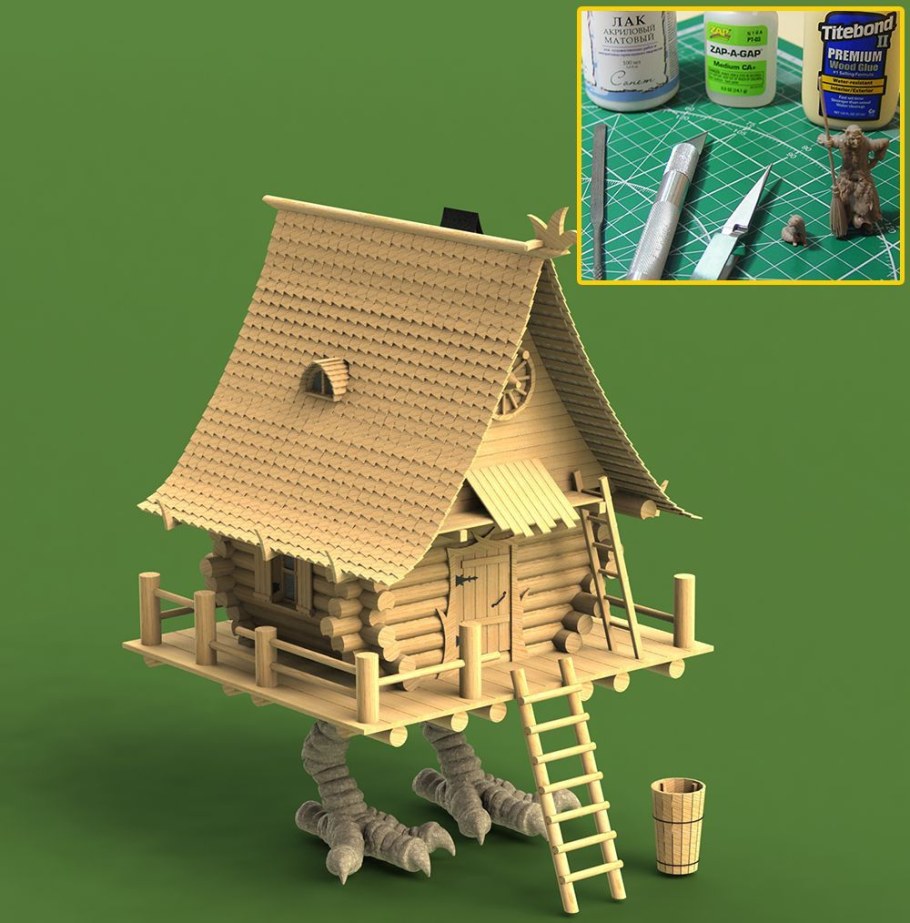 Св модель избушка на курьих ножках масштаб 1/35