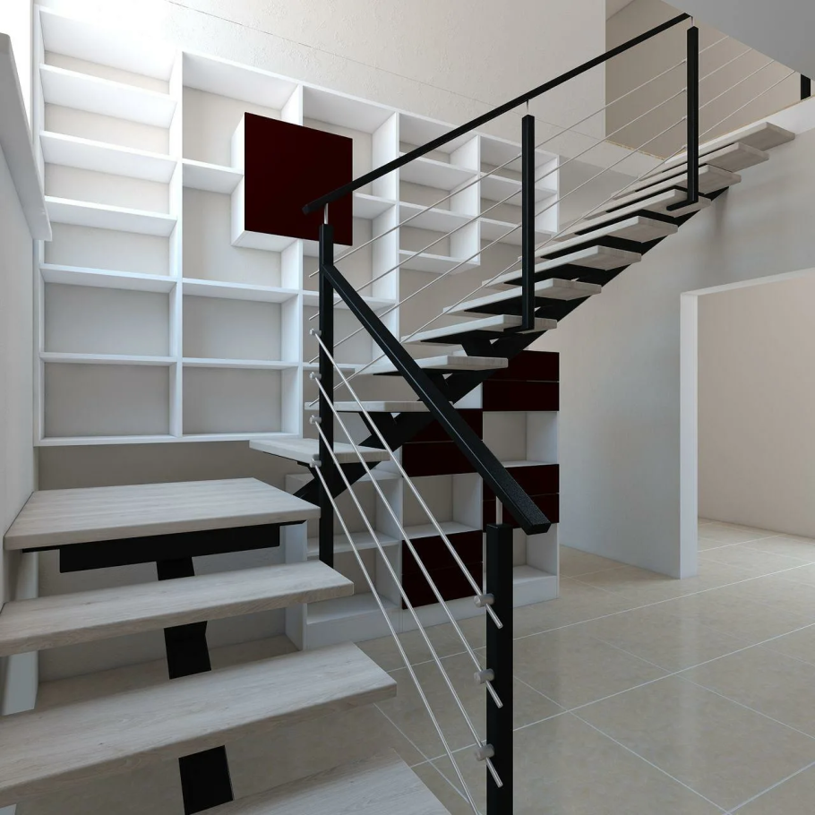 Лестница на монокосоуре лофт