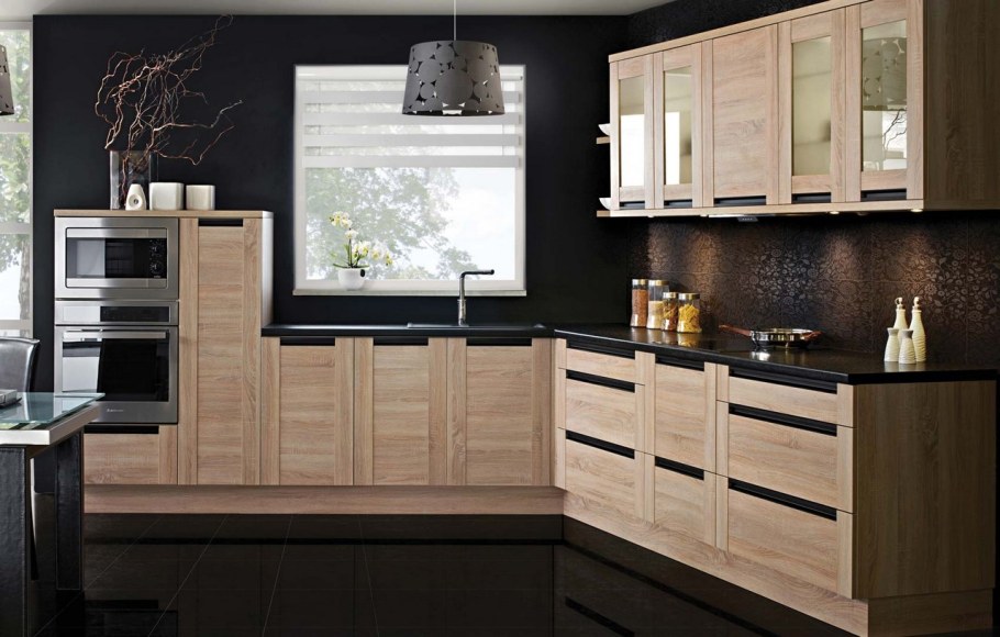 Кухня дуб сонома темный
