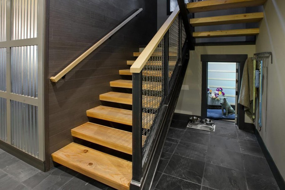 Лестница в стиле лофт двухмаршевая