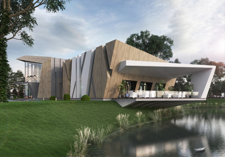 Современное здание клуба