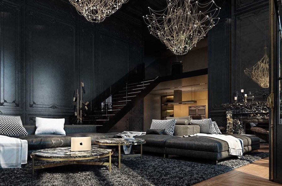 Интерьер в темных тонах