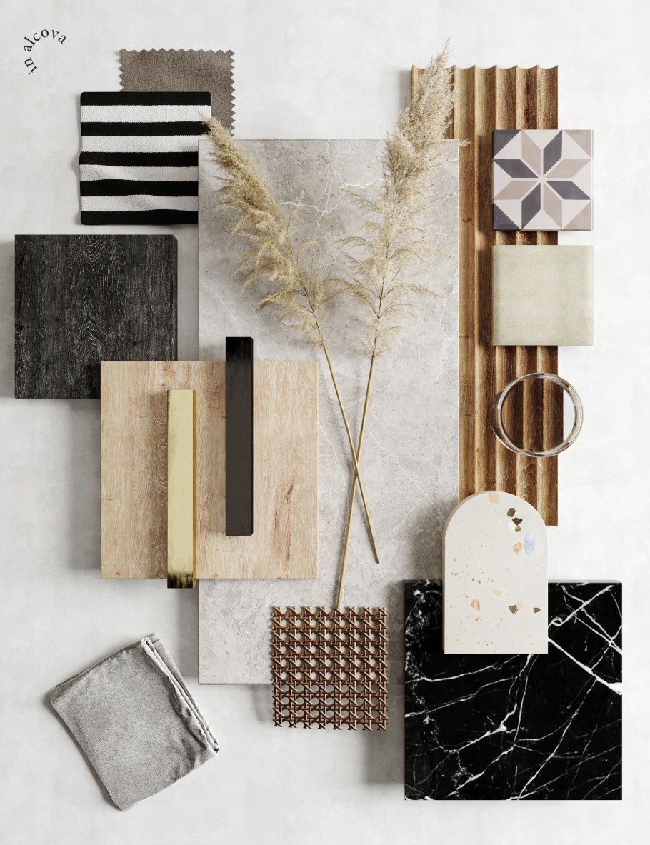 Доска материалов для интерьера