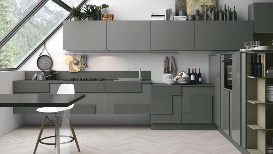 RAL 7033 Cement Grey кухня
