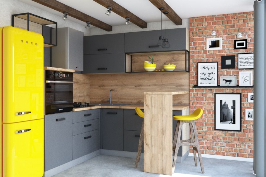 Кухня лофт сталь