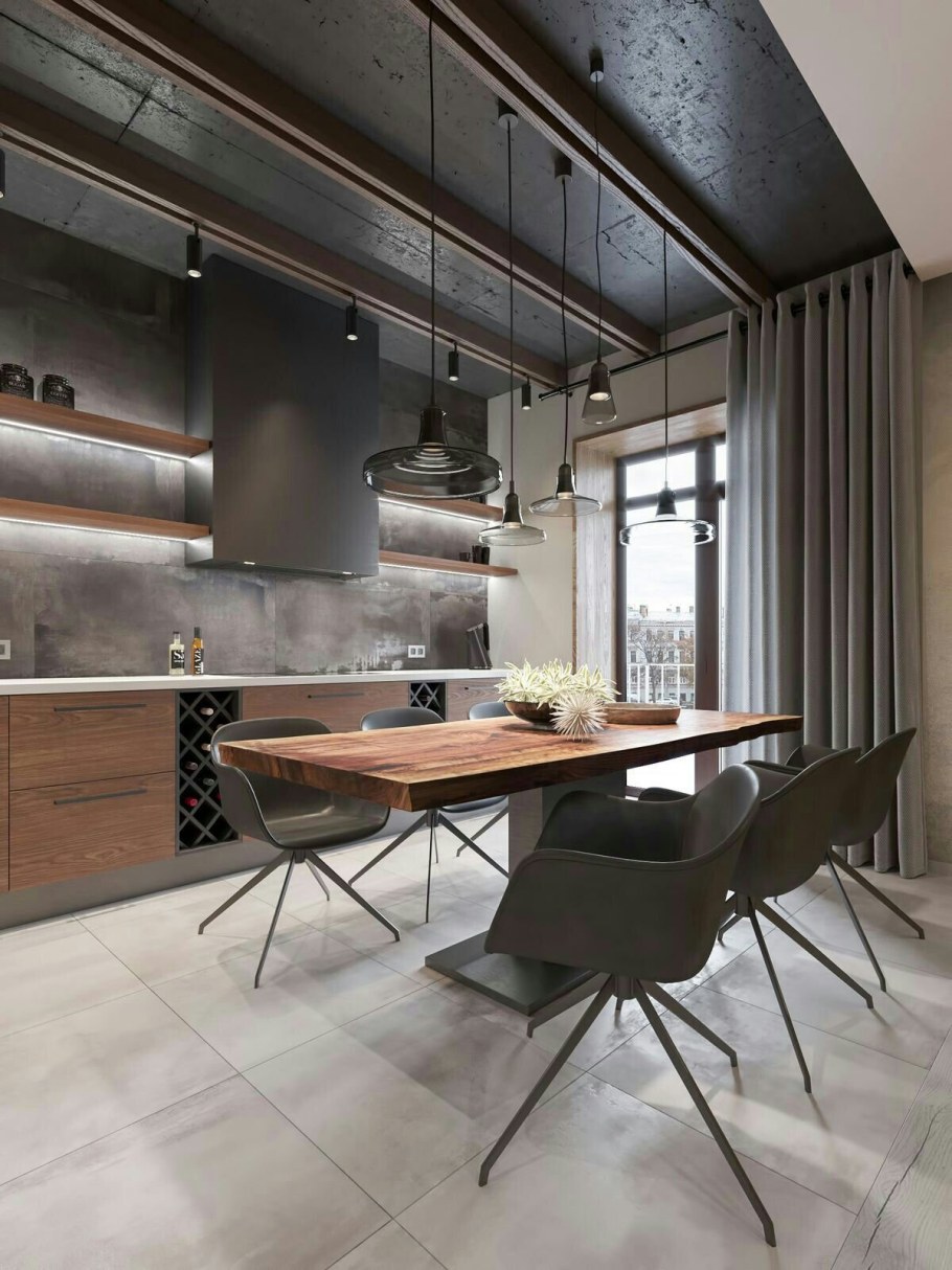 Кухня в стиле лофт 8 м2