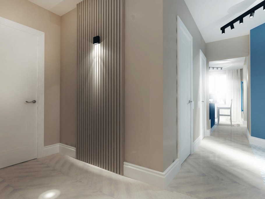 Белые рейки в интерьере