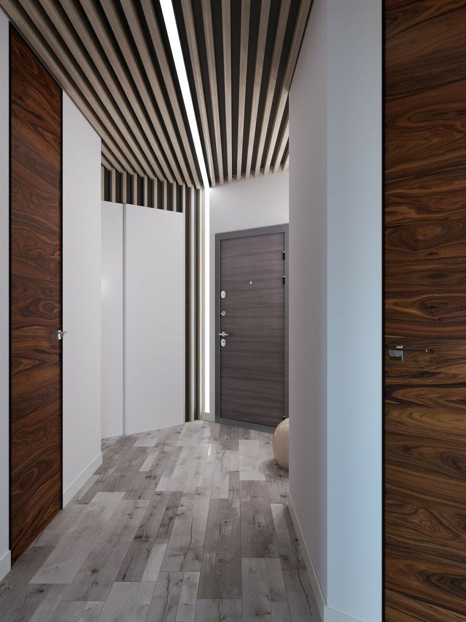 Прихожая с рейками