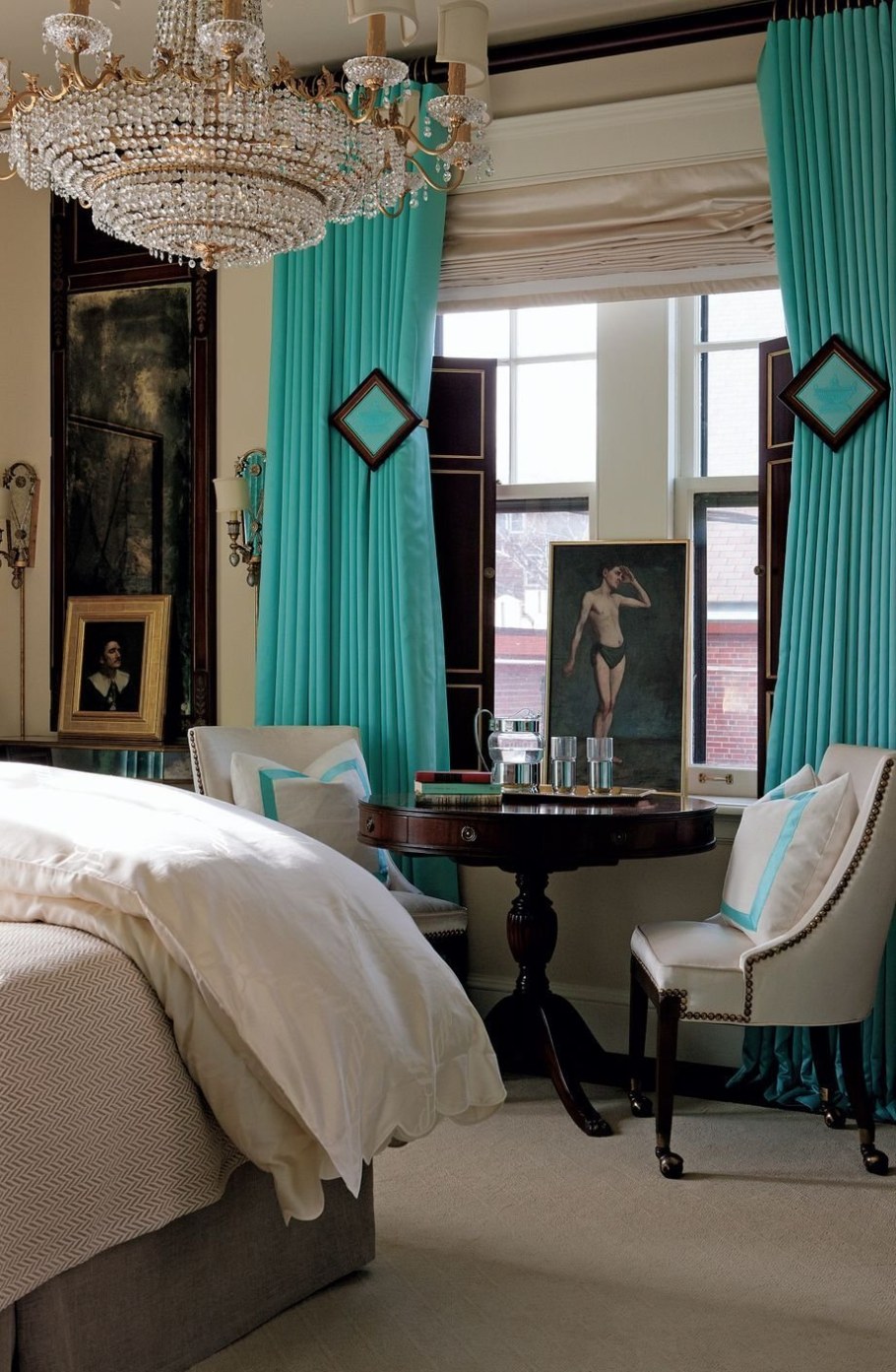 Бирюзовые шторы