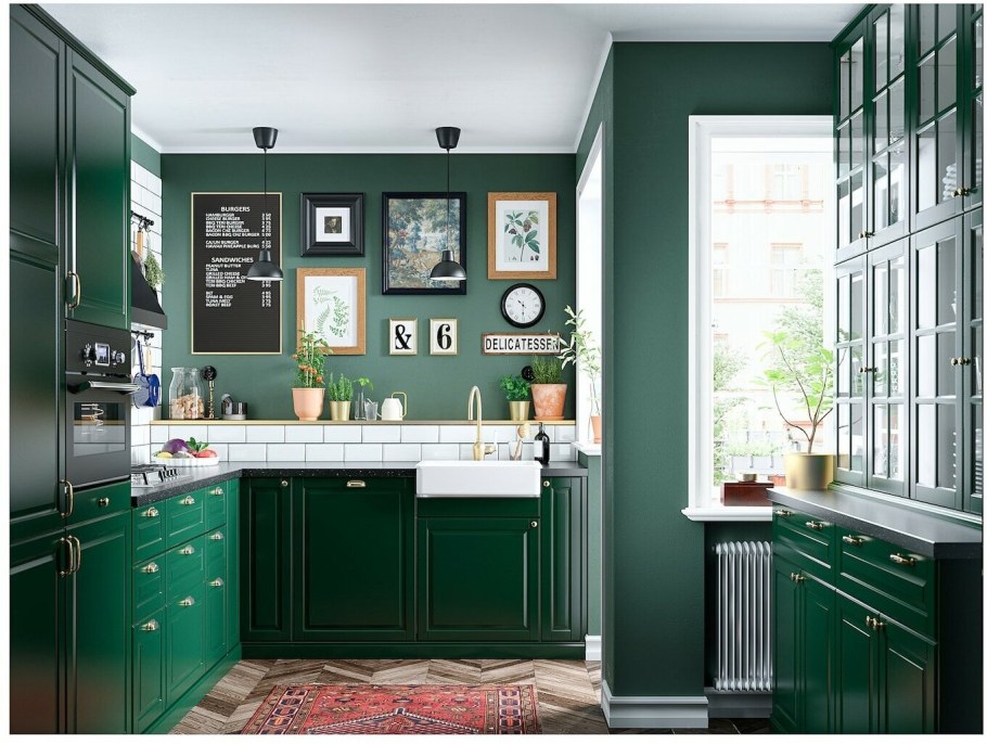 Кухня икеа Будбин зеленая