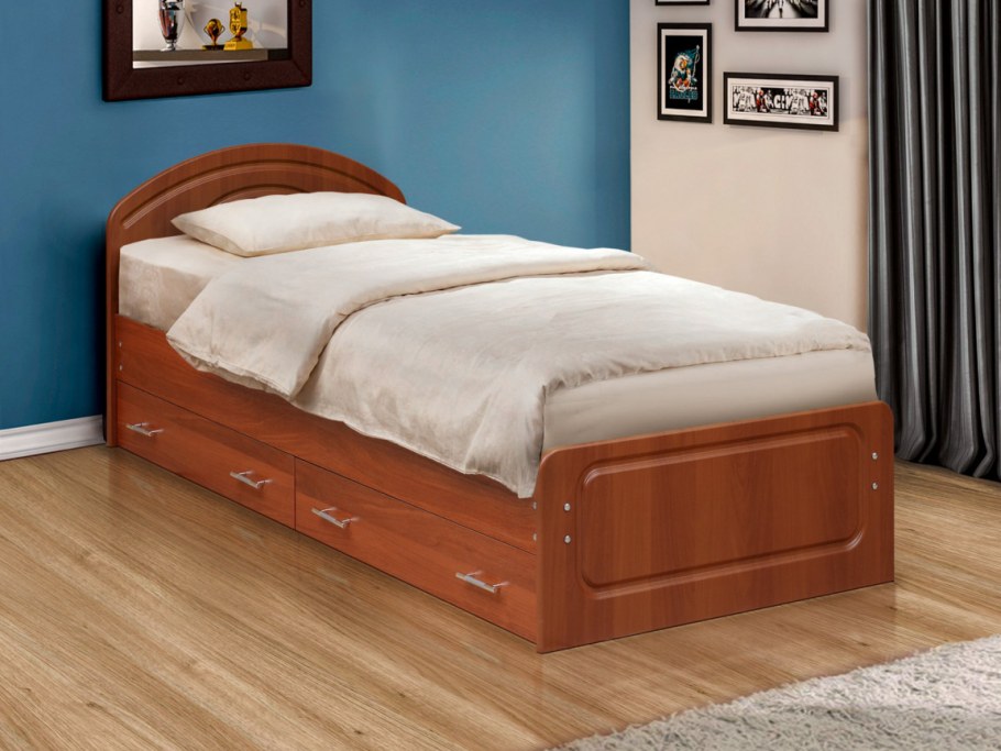 Кровать 900 1900 с ящиками Марибель ясень