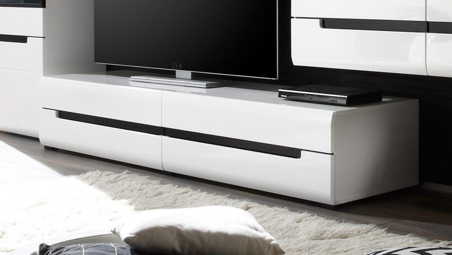 Тумба ТВ АСМ дио белый черный глянец