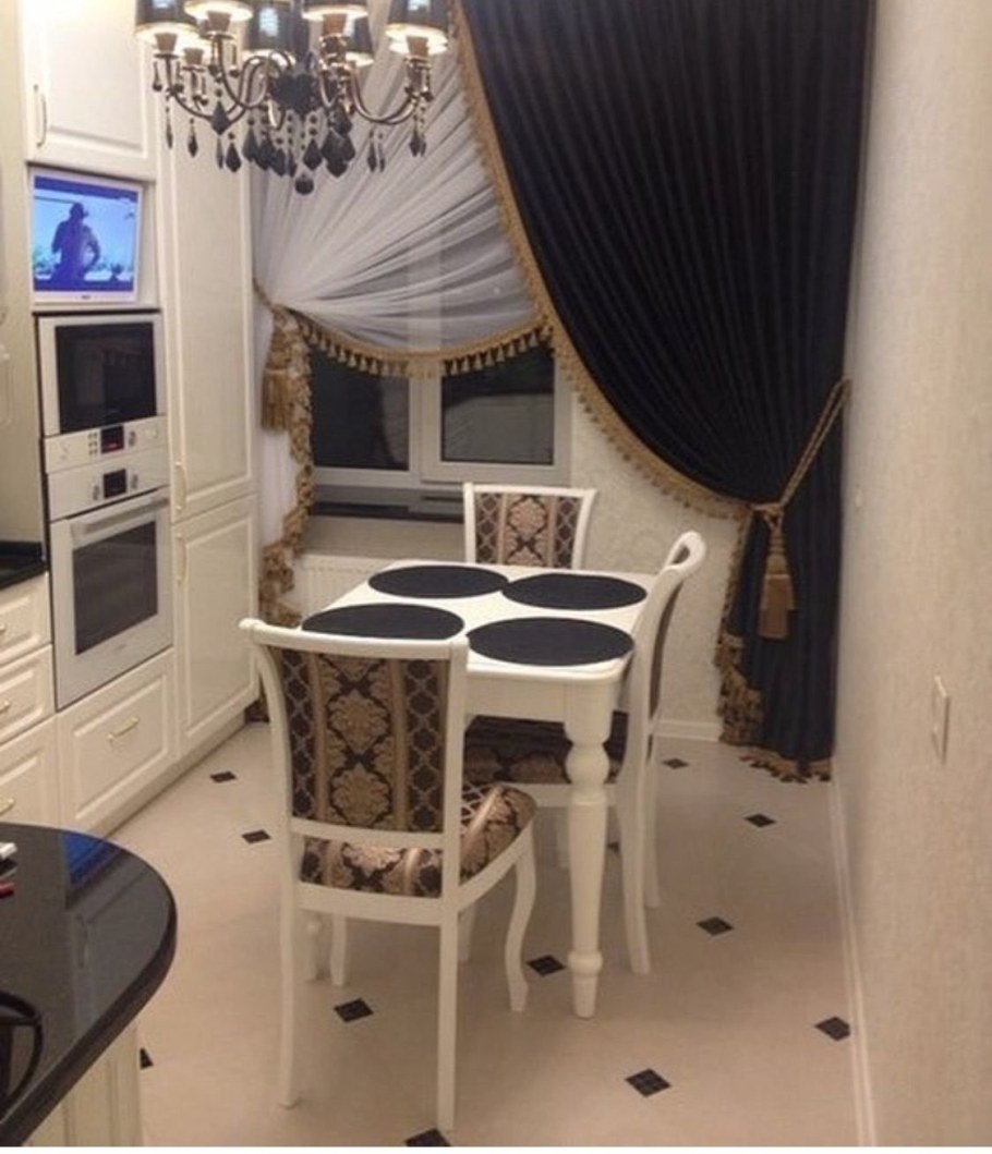 Занавески на кухне в интерьере