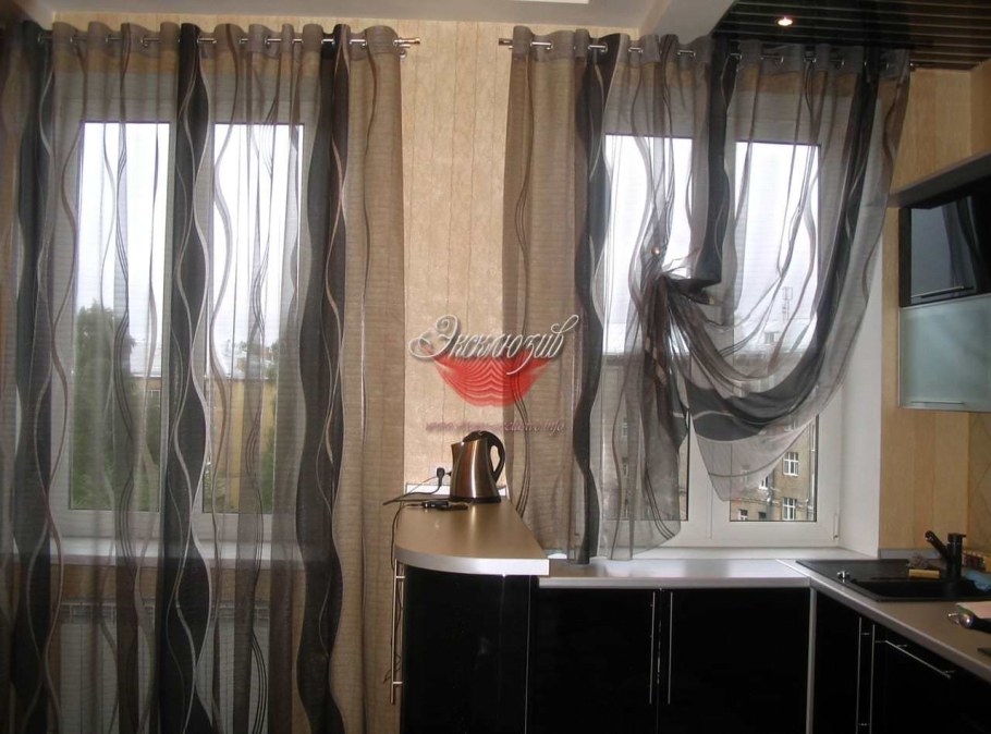 Шторы для черно белой кухни