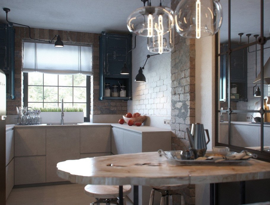 Кухня лофт 10 кв.м