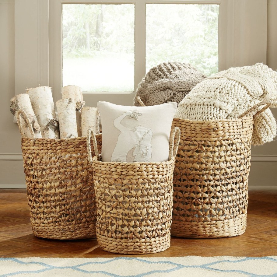 Плетеные корзины в интерьере