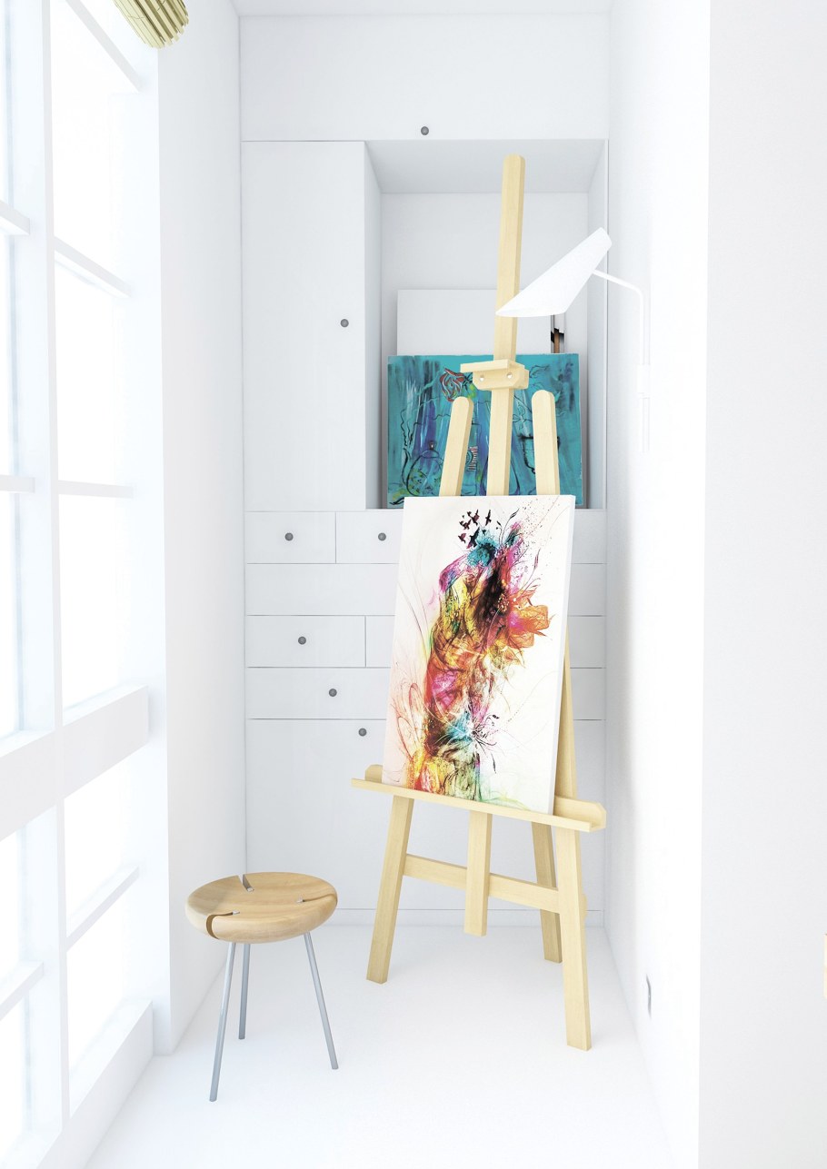 Мольберт в скандинавском интерьере