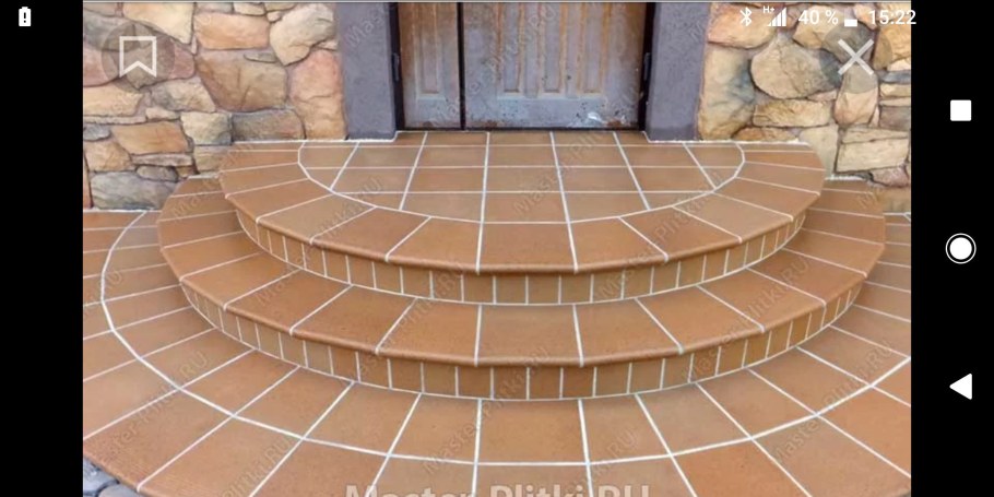 Полукруглые ступеньки из плитки